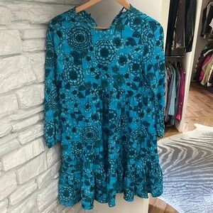 Zara blue floral mini Tunic Dress